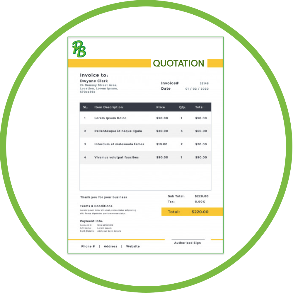 2. Receive quotation from PB Propack staff.